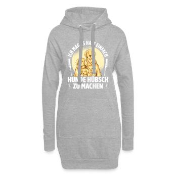 Hundepflege für Hundefriseurin Hundefriseur Groome - Hoodie-Kleid - Grau meliert - Vorne