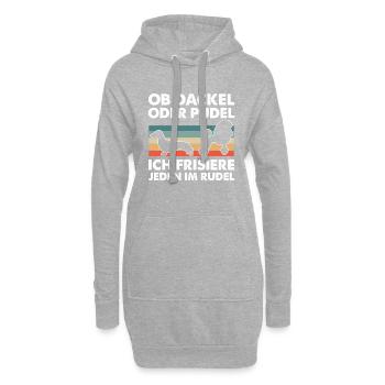 Hundepflege für Hundefriseurin Hundefriseur Groome - Hoodie-Kleid - Grau meliert - Vorne
