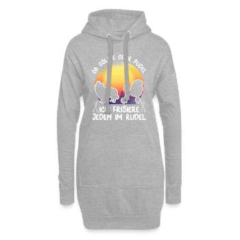Hundepflege für Hundefriseurin Hundefriseur Groome - Hoodie-Kleid - Grau meliert - Vorne