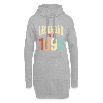 Legendär Seit 1998 Lustiger Geburtstags Spruch 199 - Hoodie-Kleid - Grau meliert - Vorne
