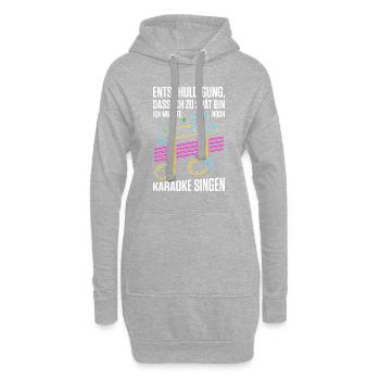 Karaoke Singen Für Lustige Karaoke Sängerin Karaok - Hoodie-Kleid - Grau meliert - Vorne