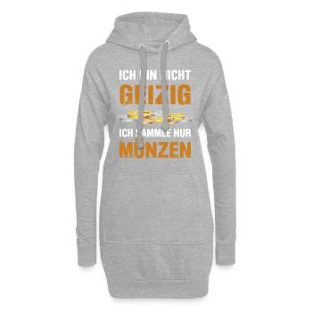 Münzen Sammeln Für Lustige Münzsammler Und Münzlie - Hoodie-Kleid - Grau meliert - Vorne