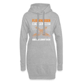 Fliesenlegen Für Fliesenleger Fliesenlegermeister - Hoodie-Kleid - Grau meliert - Vorne