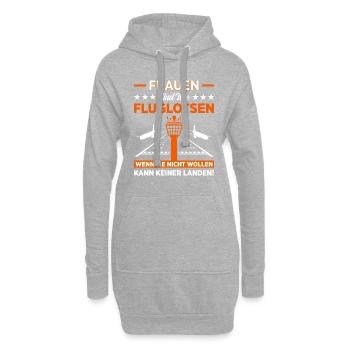Luftraumkontrolle Für Fluglotsen Flugkontrolleur R - Hoodie-Kleid - Grau meliert - Vorne