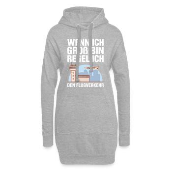 Luftraumkontrolle Für Fluglotsen Flugkontrolleur R - Hoodie-Kleid - Grau meliert - Vorne