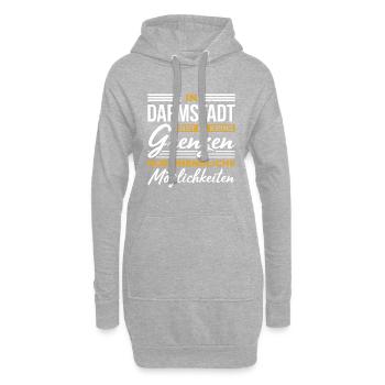 In Darmstadt Gibt Es Keine Grenzen Unendliche Mögl - Hoodie-Kleid - Grau meliert - Vorne