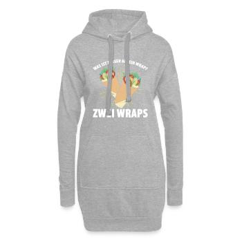 Was ist besser als ein Wrap? Zwei Wraps Lieblibgse - Hoodie-Kleid - Grau meliert - Vorne