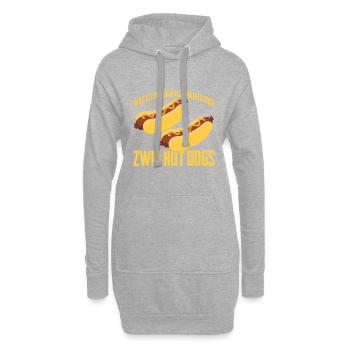 Was ist besser als ein Hot Dog? Zwei Hot Dogs Lieb - Hoodie-Kleid - Grau meliert - Vorne