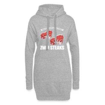 Was ist besser als ein Steak? Zwei Steaks Lieblibg - Hoodie-Kleid - Grau meliert - Vorne