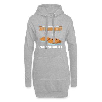 Was ist besser als ein Apfelkuchen? Zwei Apfelkuch - Hoodie-Kleid - Grau meliert - Vorne