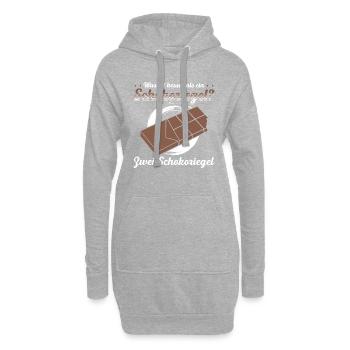 Was ist besser als ein Schokoriegel? Zwei Schokori - Hoodie-Kleid - Grau meliert - Vorne