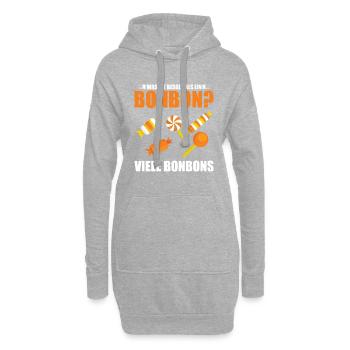 Was ist besser als ein Bonbon? Viele Bonbons Liebl - Hoodie-Kleid - Grau meliert - Vorne