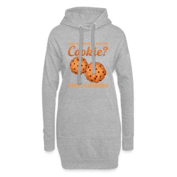 Was ist besser als ein Cookie? Zwei Cookies Liebli - Hoodie-Kleid - Grau meliert - Vorne