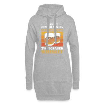 Was ist besser als ein Glas Whiskey? Zwei Gläser W - Hoodie-Kleid - Grau meliert - Vorne