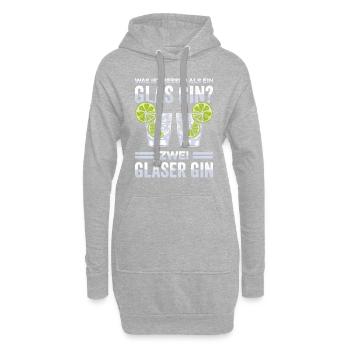 Was ist besser als ein Glas Gin? Zwei Gläser Gin G - Hoodie-Kleid - Grau meliert - Vorne