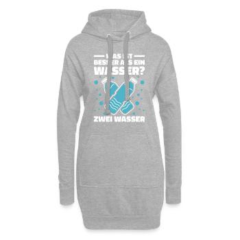 Was ist besser als ein Wasser? Zwei Wasser Lieblin - Hoodie-Kleid - Grau meliert - Vorne