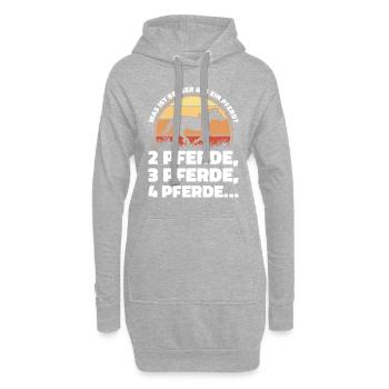 Was ist besser als ein Pferd? 2 Pferde, 3 Pferde, - Hoodie-Kleid - Grau meliert - Vorne