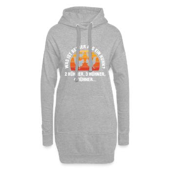 Was ist besser als ein Huhn? 2 Hühner, 3 Hühner, 4 - Hoodie-Kleid - Grau meliert - Vorne