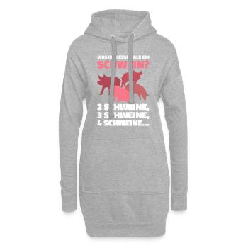 Was ist besser als ein Schwein? 2 Schweine, 3 Schw - Hoodie-Kleid - Grau meliert - Vorne