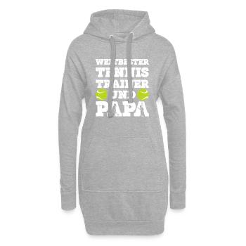 Weltbester Tennis Trainer Und Papa Tennisspieler - Hoodie-Kleid - Grau meliert - Vorne