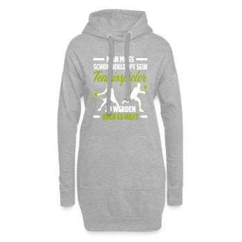 Man Muss Schon Bekloppt Sein Tennisspieler Zu Werd - Hoodie-Kleid - Grau meliert - Vorne