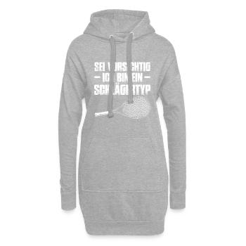 Sei Vorsichtig Ich Bin Ein Schlägertyp Tennisspiel - Hoodie-Kleid - Grau meliert - Vorne