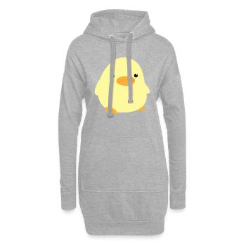 Mignon canard meme poulet coq animal mignon merci poussin - Sweat-shirt à capuche long Femme - gris chiné - Devant