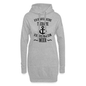Meer Schiff Anker See Norddeutsch Spruch Geschenk - Hoodie-Kleid - Grau meliert - Vorne