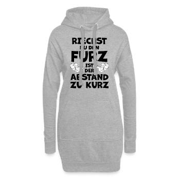 Riechen Furz Abstand Lustiger Spruch Pups Geschenk - Hoodie-Kleid - Grau meliert - Vorne