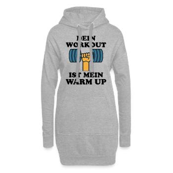 Workout Warm Up Fitness Lustiger Spruch Geschenk - Hoodie-Kleid - Grau meliert - Vorne