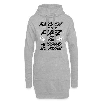 Riechen Furz Abstand Lustiger Spruch Pups Geschenk - Hoodie-Kleid - Grau meliert - Vorne