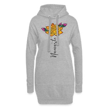 Lotus Namaste - Hoodie-Kleid - Grau meliert - Vorne