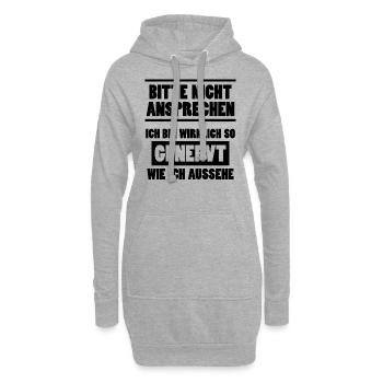 Nicht Ansprechen Genervt Lustiger Spruch Geschenk - Hoodie-Kleid - Grau meliert - Vorne