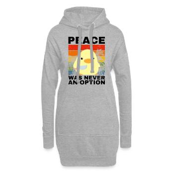 Peace Option Ente mit Messer Meme Lustiger Spruch - Hoodie-Kleid - Grau meliert - Vorne