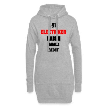 Elektriker Lustiger Spruch Beruf Arbeit Geschenk - Hoodie-Kleid - Grau meliert - Vorne
