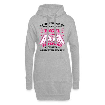 Putzfrau Reinigungskraft Spruch Haushalt Geschenk - Hoodie-Kleid - Grau meliert - Vorne