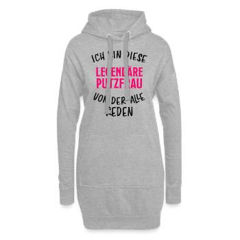 Putzfrau Reinigungskraft Spruch Haushalt Geschenk - Hoodie-Kleid - Grau meliert - Vorne