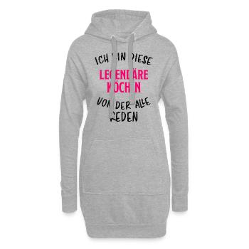 Köchin Lustiger Spruch Kochen Küche Beruf Geschenk - Hoodie-Kleid - Grau meliert - Vorne