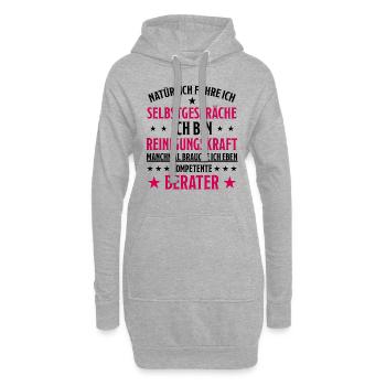 Reinigungskraft Spruch Haushalt Putzfrau Geschenk - Hoodie-Kleid - Grau meliert - Vorne