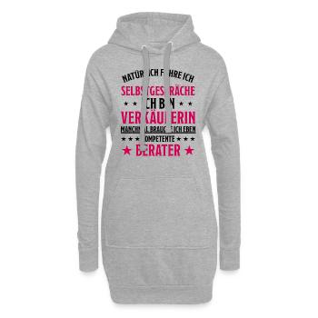 Verkäuferin Einzelhandel Lustiger Spruch Geschenk - Hoodie-Kleid - Grau meliert - Vorne