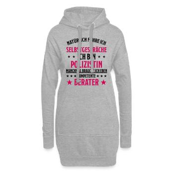 Polizistin Lustiger Spruch Polizei Beruf Geschenk - Hoodie-Kleid - Grau meliert - Vorne