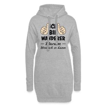 Wanderer Wandern Lustiger Spruch Outdoor Geschenk - Hoodie-Kleid - Grau meliert - Vorne