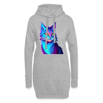 Katze Haustier Katzenhaar Hauskatze Kätzchen Kater - Hoodie-Kleid - Grau meliert - Vorne