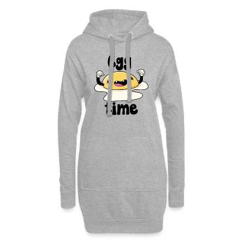 L’heure des œufs - Sweat-shirt à capuche long Femme - gris chiné - Devant
