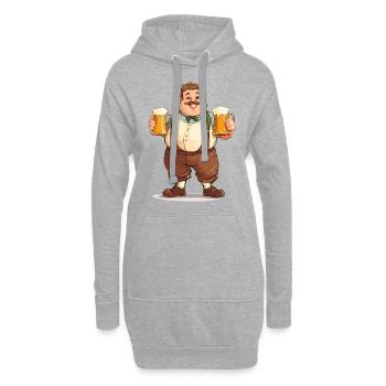 Bier Bierkrug Maß Maßkrug Prost Saufen Lederhosen - Hoodie-Kleid - Grau meliert - Vorne