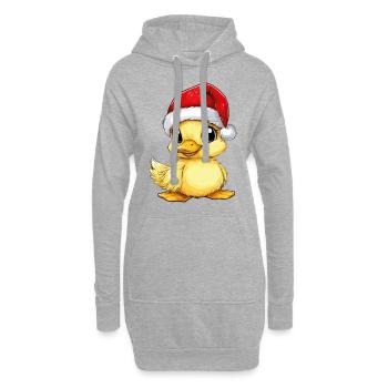 Canard Noël Mignon Noël mignon Noël - Sweat-shirt à capuche long Femme - gris chiné - Devant