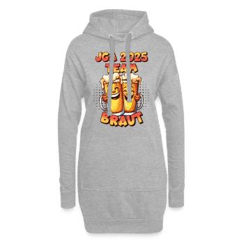 JGA 2025 Team Braut Bier Alkohol Saufen Lustig - Hoodie-Kleid - Grau meliert - Vorne