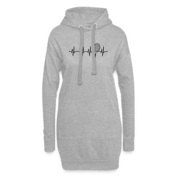 Battements de coeur ECG Tennis Rack - Sweat-shirt à capuche long Femme - gris chiné - Devant
