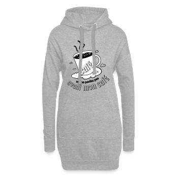 ne me parlez pas avant mon café du matin ! humour - Sweat-shirt à capuche long Femme - gris chiné - Devant