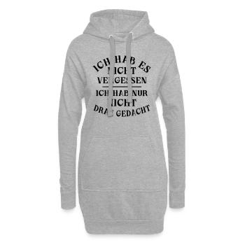 Vergessen Gedächtnis vergesslich lustige Sprüche - Hoodie-Kleid - Grau meliert - Vorne